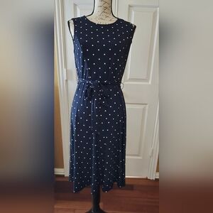 Charter Club Polkadot Navy Dress Size M